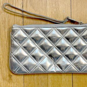 Marc Jacobs silver purse quilted wristlet